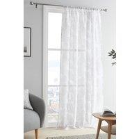 Fusion 'Matteo' Leaf Print Voile Panel in Grey | Size: 140 cm width x 137 cm drop