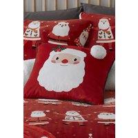 Bedlam 'Jolly Santa' Plush Fleece Filled Cushion in Red | Size: 43 cm x 43 cm
