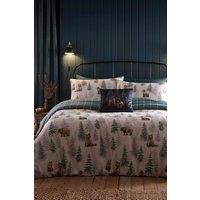 Dreams & Drapes 'Bear Walks' Brushed Cotton Duvet Cover Set in Natural | Size: Super King