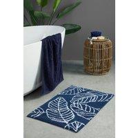 Fusion 'Matteo' 100% Cotton Bath Mat in Navy