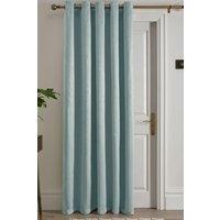 Fusion 'Strata' Dim out woven Eyelet Single Panel Door Curtain in Duck Egg Blue | Size: 168 cm width x 214 cm drop