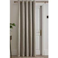 Fusion 'Strata' Dim out woven Eyelet Single Panel Door Curtain in Natural | Size: 168 cm width x 214 cm drop