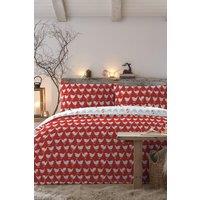 Fusion 'Geo Robin' Festive Robin Reversible Duvet Cover Set in Red | Size: Single