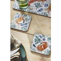 Ulster Weavers 'Shellfish' Animal Print Printed MDF Coasters (4 Pack) in Green
