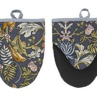 Ulster Weavers 'Finch & Flower' Animal Print Pair of Micro Mitts in Navy