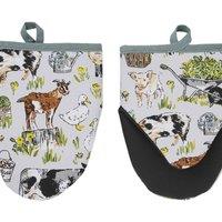 Ulster Weavers 'Portman Farm' Animal Print Pair of Micro Mitts in Grey