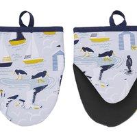 Ulster Weavers 'Seashore' Animal Print Pair of Micro Mitts in Blue