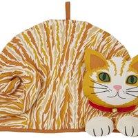 Ulster Weavers 'Ginger Cat' Animal Print Shaped Tea Cosy in Orange