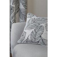 Fusion 'Matteo' Hand Drawn Leaf Print Filled Cushion 100% Cotton in Black | Size: 43 cm x 43 cm