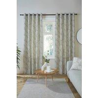 Fusion 'Matteo' 100% Cotton Light Filtering Pair of Eyelet Curtains in Natural | Size: 117 cm width x 183 cm drop