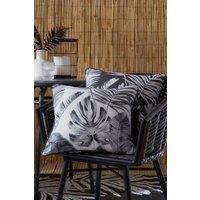 Dreams & Drapes 'Tahiti' Outdoor Water & UV Resistant Garden Filled Bench Cushion in Silver | Size: 43 cm x 43 cm