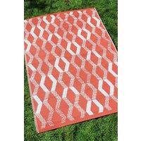 Fusion 'Rico' Outdoor Vertical Zig Zags UV Resistant Outdoor Rug in Terracotta | Size: 170 cm x 120 cm