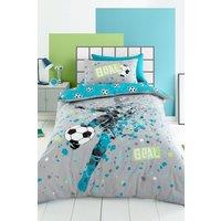 Bedlam 'Goal' Reversible Duvet Cover Set in Grey | Size: Single