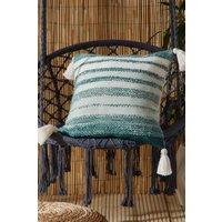 Drift Home 'Grayson' Textured Outdoor Garden Filled Bench Cushion in Green | Size: 43 cm x 43 cm