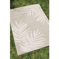 Dreams & Drapes 'Tahiti' Large Leaf Design UV Resistant Outdoor Rug in Natural | Size: 170 cm x 120 cm