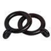 New Edge Blinds Pack of 24 Black Plastic Curtain Hanging Ring Hooks