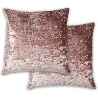 New Edge Blinds Crushed Velvet Cushion Cover in Pink | Size: 43 cm x 43 cm