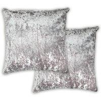 New Edge Blinds Crushed Velvet Cushion Cover in Grey | Size: 43 cm x 43 cm