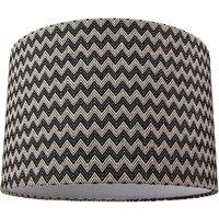 Happy Homewares Modern Trendy Zig Zag Chevron Effect Black & White Cotton Shade | Size: 12 inches