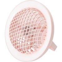 Happy Homewares Modern Rechargeable 3 Speed Desk Fan with LED Dimmable Halo Ring Light in Pink