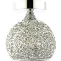 Happy Homewares Modern Ceiling Light Fitting with Twisting Metal Shade in Silver