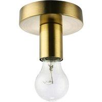 Happy Homewares Compact Ceiling or Wall Light Fitting for Industrial Style Light Bulbs in Metallic Gold