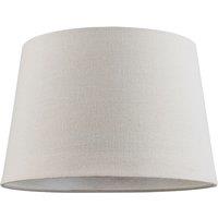 Happy Homewares Contemporary Light Cream Linen Fabric Drum Lampshade with Cotton Inner | Size: 12 inches