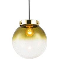 Happy Homewares Ombre Green & Clear Bubble Glass Pendant Lighting Shade with Gold Lamp Holder