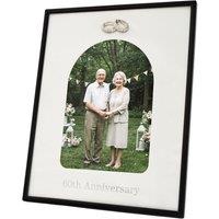 Happy Homewares 60th Anniversary Matte Black 5x7 Picture Frame with Diamante Rings