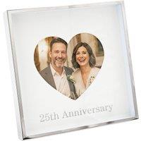 Happy Homewares 25th Anniversary 4x4 Nickel Heart Frame with Silver Foil