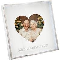 Happy Homewares 60th Anniversary 4x4 Nickel Heart Frame with Silver Foil