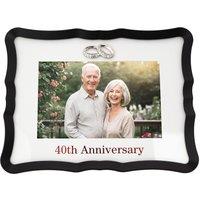 Happy Homewares 40th Anniversary Landscape 4x6 Frame with Red Text & Silver Rings