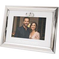 Happy Homewares 25th Anniversary Picture Frame in Nickel Plating with Diamante Rings in Silver