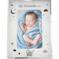 Happy Homewares Grandson Silver Plated 4x6 Frame with Gold & Silver Stars & Clouds