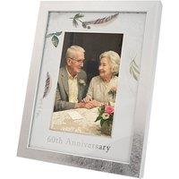 Happy Homewares Modern 60th Anniversary 4x6 Frame in Brushed Silver with Floral Decor