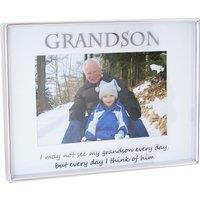 Happy Homewares Silver Grandson 4x6 Picture Frame for Wall or Table Use
