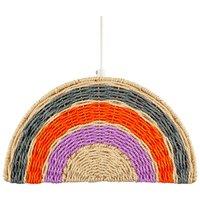 Happy Homewares Multi Coloured Rainbow Stripes Childrens Ceiling Pendant Light Shade
