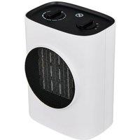 MYLEK Ceramic PTC Fan Heater 2 Heat Settings & Adjustable Thermostat 1.5kW in White