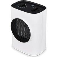 MYLEK Ceramic PTC Fan Heater 2 Heat Settings & Adjustable Thermostat 1.8kW in White