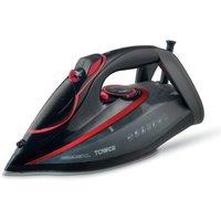 Tower Steam Iron, XL Ceramic Soleplate, 3100W, Red & Black, T22032RED in Black | Size: A