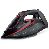 Tower Steam Iron, XL Ceramic Soleplate, 3100W, Red & Black, T22034RED in Black | Size: A