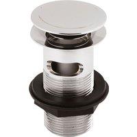 Balterley Round Stainless Steel Push Button Basin Waste Slotted Chrome in Silver