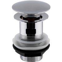 Balterley Round Push Button Basin Waste Slotted Chrome in Silver