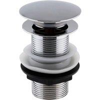 Balterley Round Push Button Basin Waste Unslotted Chrome in Silver