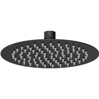 Balterley Round Fixed Head Matt Black 200mm