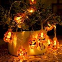 Kraft & Co Bright Glow Halloween Pumpkin String Lights, Festive Pumpkin Design in Orange
