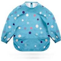 Kidoola Baby Led Weaning Bib with Sleeves for 6-12 Months Babies Apron in Blue