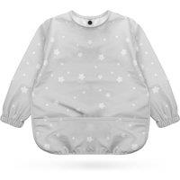 Kidoola Baby Led Weaning Bib with Sleeves for 6-12 Months Babies Apron in Grey