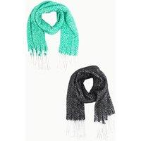 Sarta Cooper Herringbone Stripe Heavyweight Winter Scarves (2 Pack)