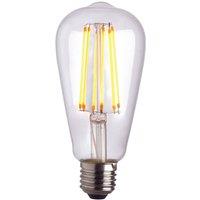 Loops Vintage Style LED Filament Bulb - Pear Shaped E27 Lamp - Clear Glass - Dimmable